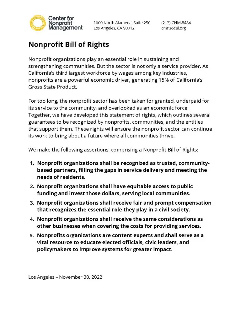 Nonprofit Bill of Rights Final Nonprofit Day in LA - 2022